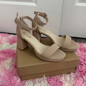 Bonnibel Nude Block Heel Sandals